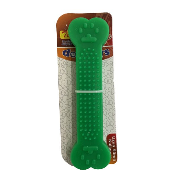 Petpretty Plastik Yassı Kemik Şeklinde Küçük Köpek Oyuncağı Yeşil