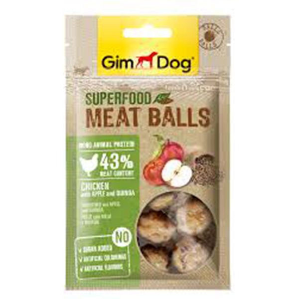 Gimdog Super Food Meatballs Kinoa Ve Elmalı Tavuklu Köpek Ödülü 70 Gr