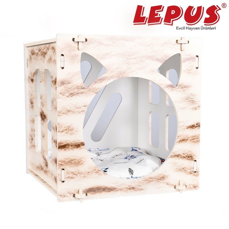 Lepus Küre Kedi Yuvası Krem 40x40x45h cm