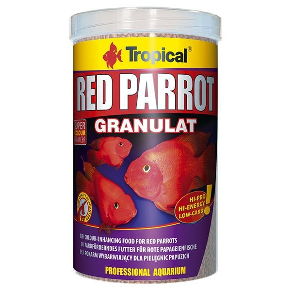 Tropical Red Parrot Granulat Kırmızı Papağan Balıkları İçin Granül Balık Yemi 250 Ml 100 Gr
