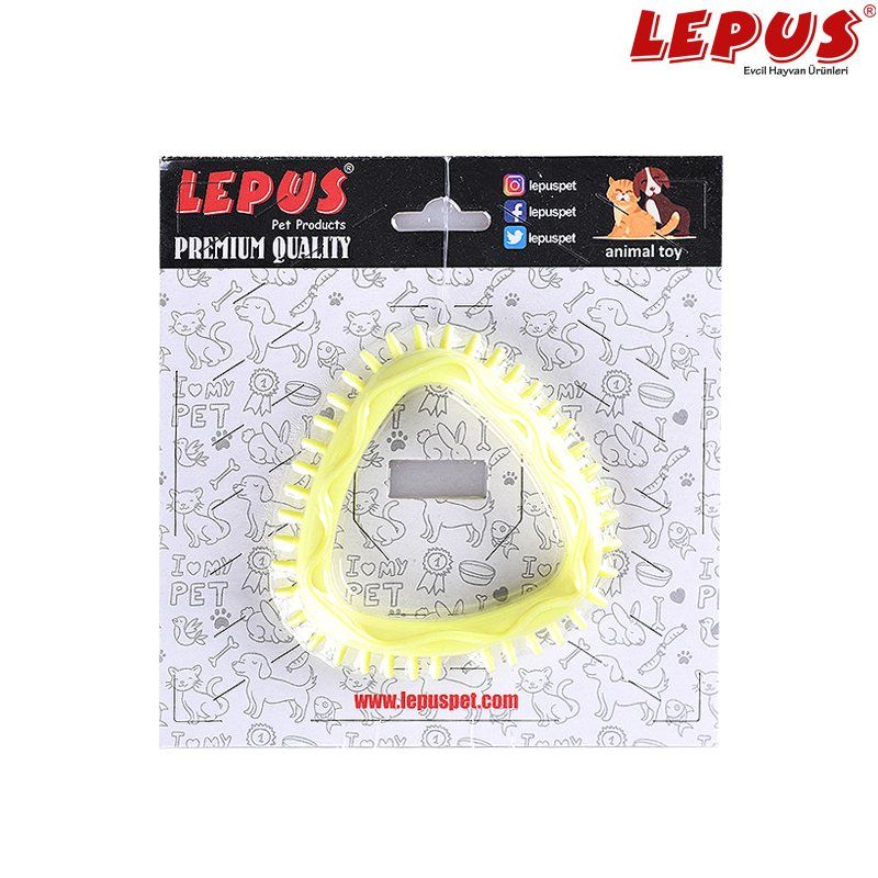 Lepus Ağız ve Diş Sağlığı İçin Üçgen Köpek Oyuncağı Sarı 10x10h cm