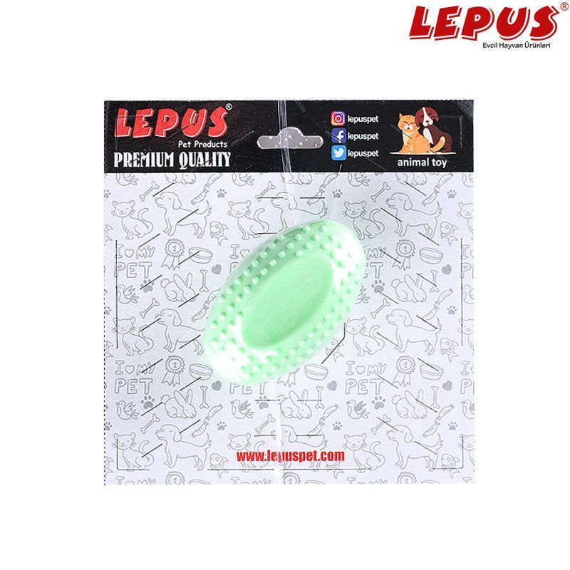 Lepus Ağız ve Diş Sağlığı İçin Oval Top Köpek Oyuncağı Yeşil 5 cm