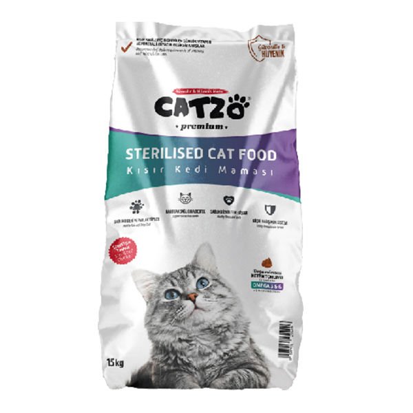 Catzo Premium Tavuklu Kısırlaştırılmış Kedi Maması 15 Kg