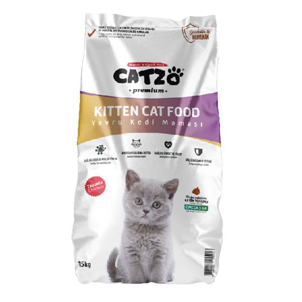 Catzo Premium Tavuklu Yavru Kedi Maması 15 Kg