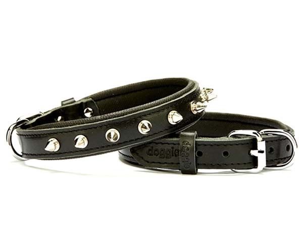 Doggie Comfort Deri Çivili Köpek Boyun Tasması Medium Siyah 2x35-40 Cm
