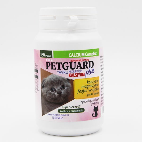 Petguard Yavru Kediler İçin Kalsiyum Fosfor Ve Çinko Katkılı Tablet 150 Adet