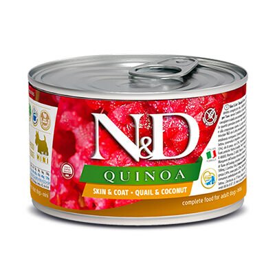 ND Quinoa Skın Bıldırcın ve Hindistan Cevizli Köpek Konservesi 140 gr