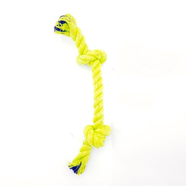 Euodog Sarı Çift Düğüm Diş İpi Köpek Oyuncağı 23 cm
