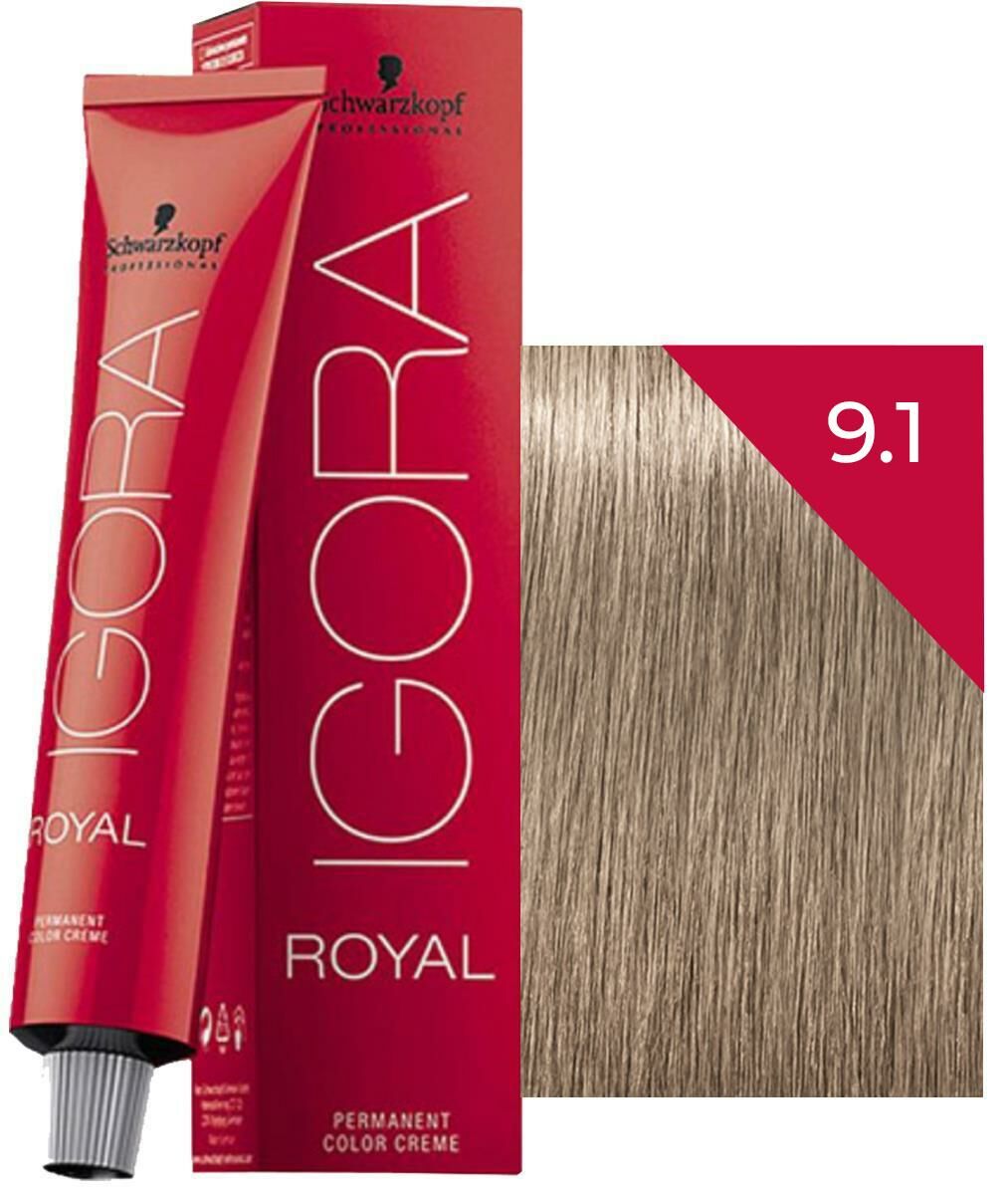 Schwarzkopf Igora Royal Hair Color 9.1 Ash Blonde 60 ml | Cosmetic and Hairdresser Supplies