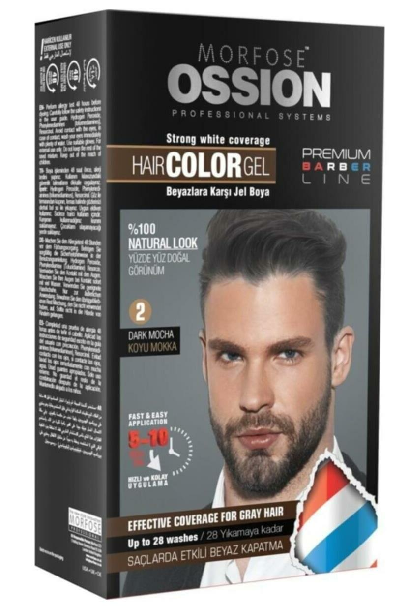 Morfose Ossion Men Hair Color Gel 2 Dark Mocha Dark Brown With Milk | Karcı Cosmetic and Hairdresser Supplies Morfose Ossion Men Hair Color Gel 2 Dark Mocha Dark Brown With Milk | Karcı Cosmetic and Hairdresser Supplies
