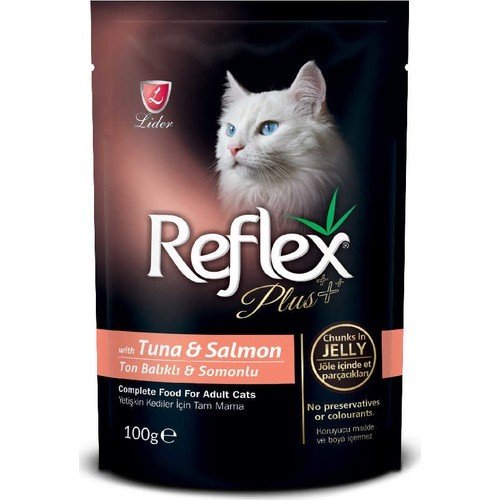 Reflex Plus Tuna ve Somonlu Kedi Yaş Konserve Mama 100 g x 10 Adet