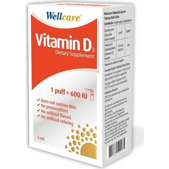 Wellcare Vitamin D3 600 IU 5ML