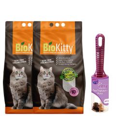 Bio Kitty Pudra Kokulu Ince Kedi Kumu 10 L X 2 Adet Tuy Toplama Rulosu