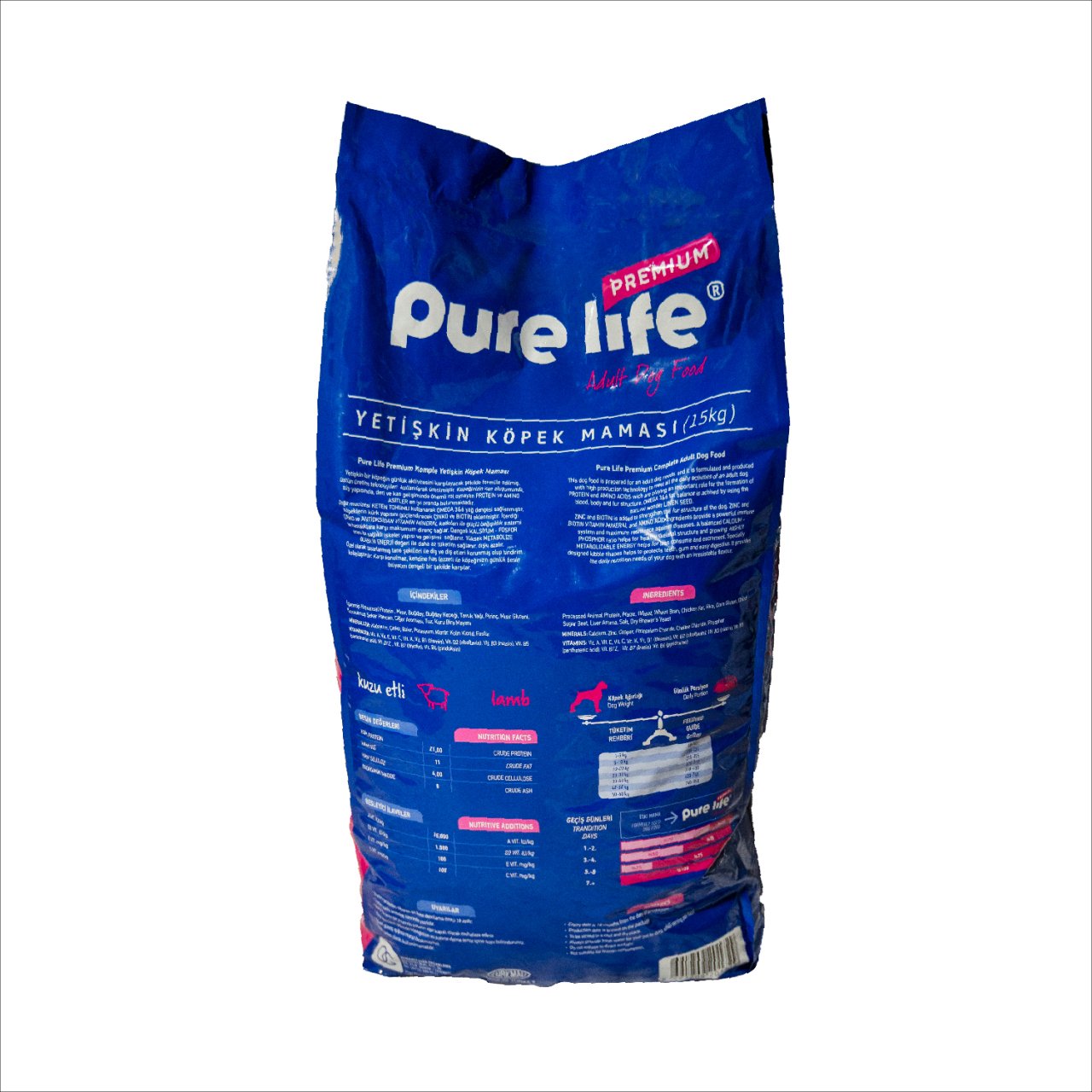 Pure Life Premium Kuzu Etli Yetişkin Köpek Maması 15 Kg