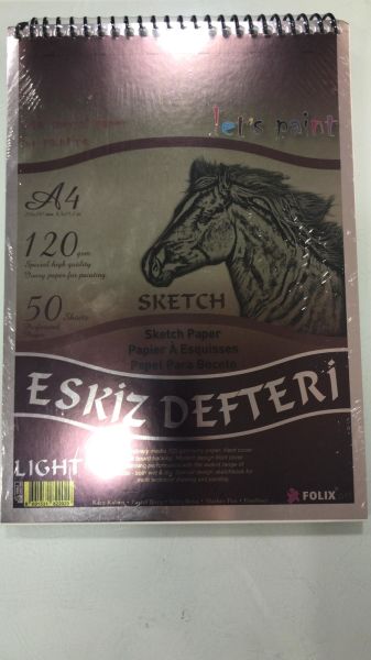 Folix Light Serisi A/4 Spralli Özel Dokulu Açık Ivory Kağıt 120gr.50yp.