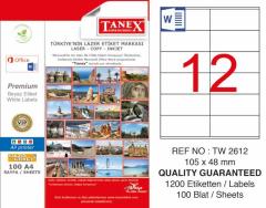 Tanex Lazer Etiket Tw-2612 105 X 48 Mm