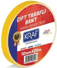 Kraf Çift Taraflı Bant 12Mmx25M 2512G