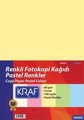 Kraf Fotokopi Kağıdı Pastel 5 Renk 100Lü 5000G