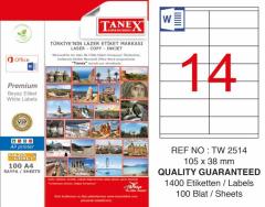 Tanex Lazer Etiket Tw-2514 105 X 38 Mm