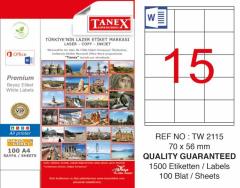 Tanex Lazer Etiket Tw-2115 70 X 56 Mm