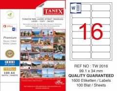 Tanex Lazer Etiket Tw-2016 99.1 X 34 Mm