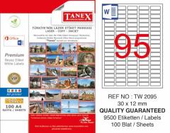 Tanex Lazer Etiket Tw-2095 30 X 12 Mm