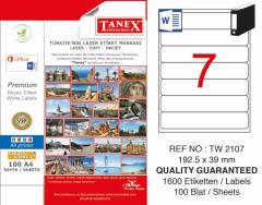 Tanex Lazer Etiket Tw-2107 192.5 X 39 Mm