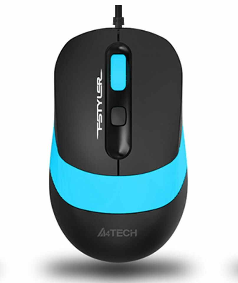 FM10 Kablolu USB Optik 1600DPI Siyah Mavi Mouse