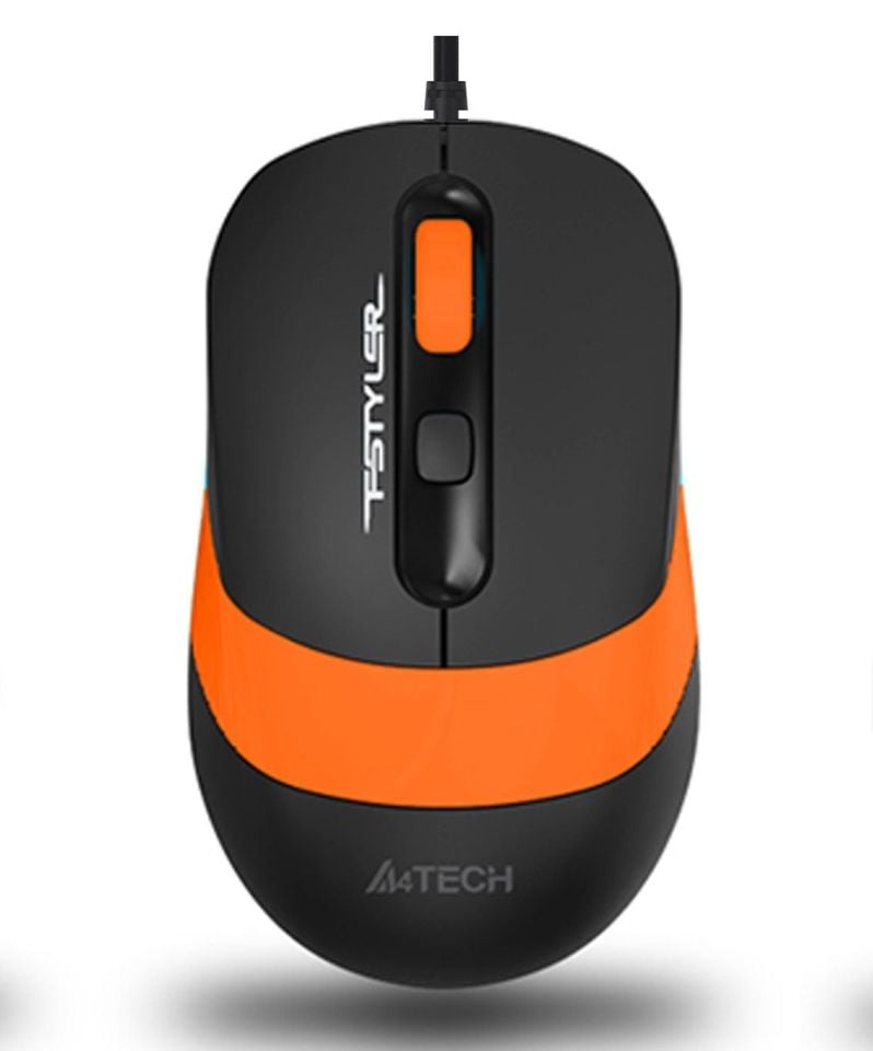 FM10 Kablolu USB Optik 1600DPI Siyah Turuncu Mouse