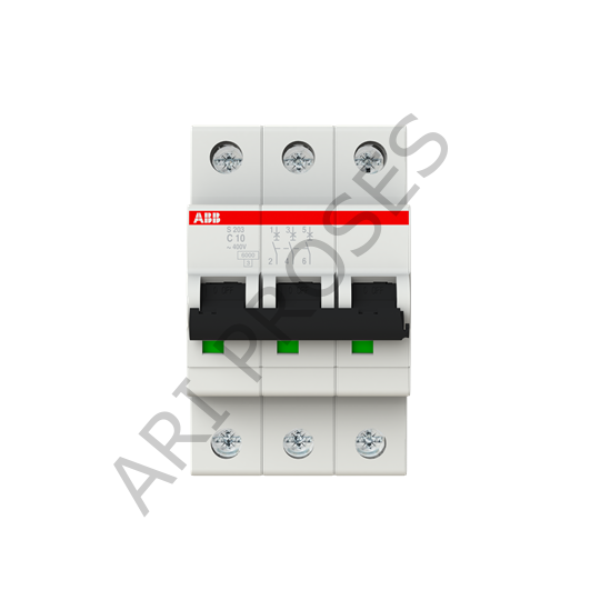 ABB S 203-C10 3 Kutup 10 Amper C Tipi Otomatik Sigorta