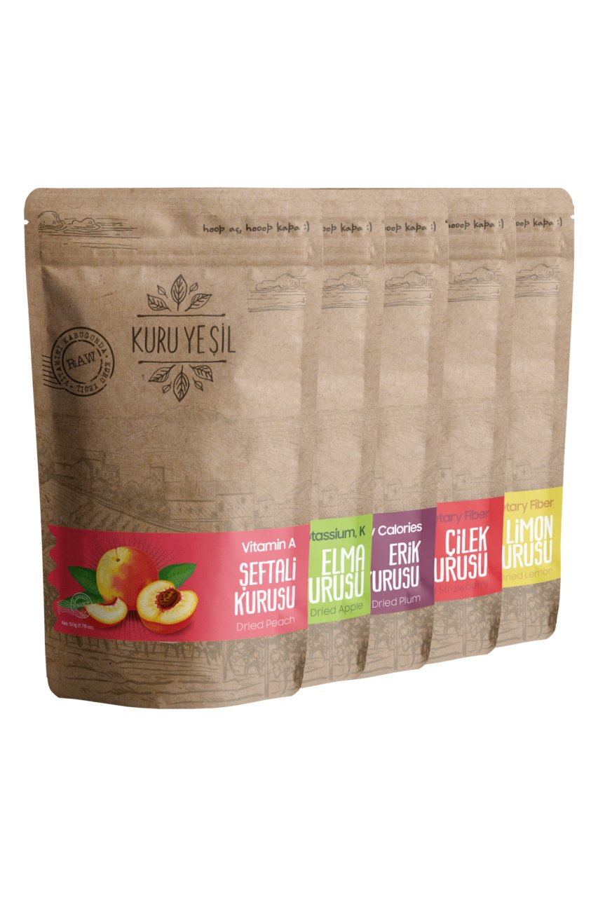 Kuru Yeşil Vitamin Meyve Paketi 250 GR - Kuru Yeşil