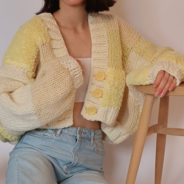 Honey Bubble Patchwork Cardigan