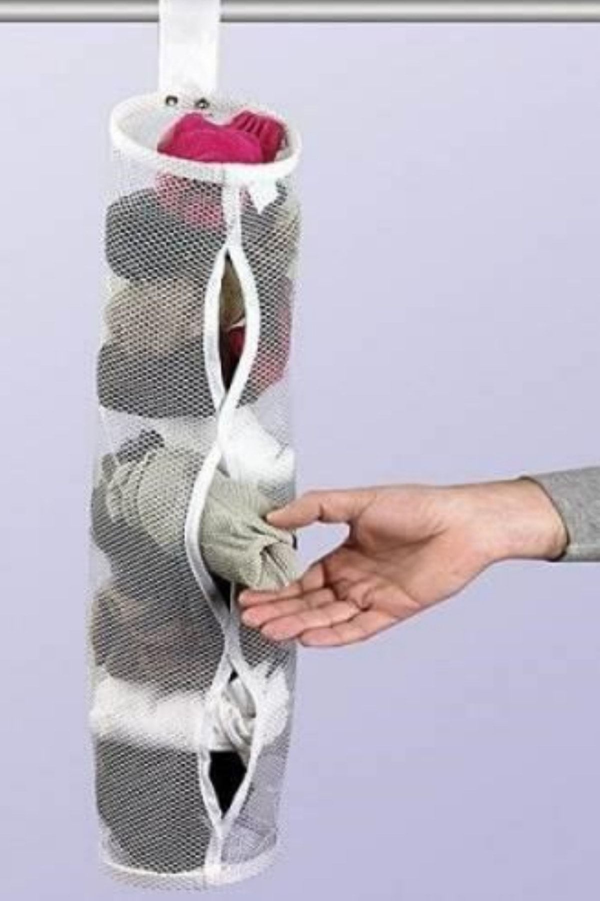 Dolap İçi Asılabilir Temiz Çorap Düzenleyici Çorap Filesi Askılık