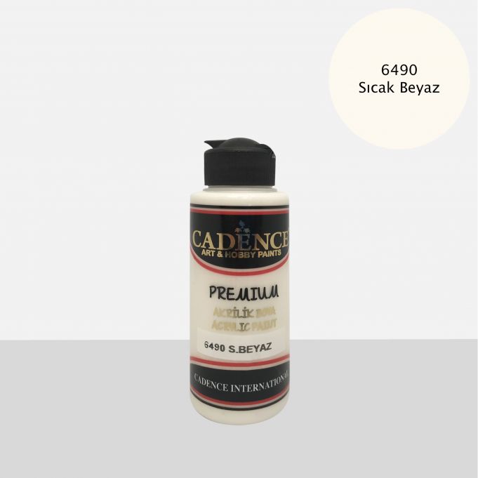 6490 Sicak Beyaz Warm White Premium Akrilik Boya Cadence Premium Akrilik Boya 6490 S Beyaz Warm White