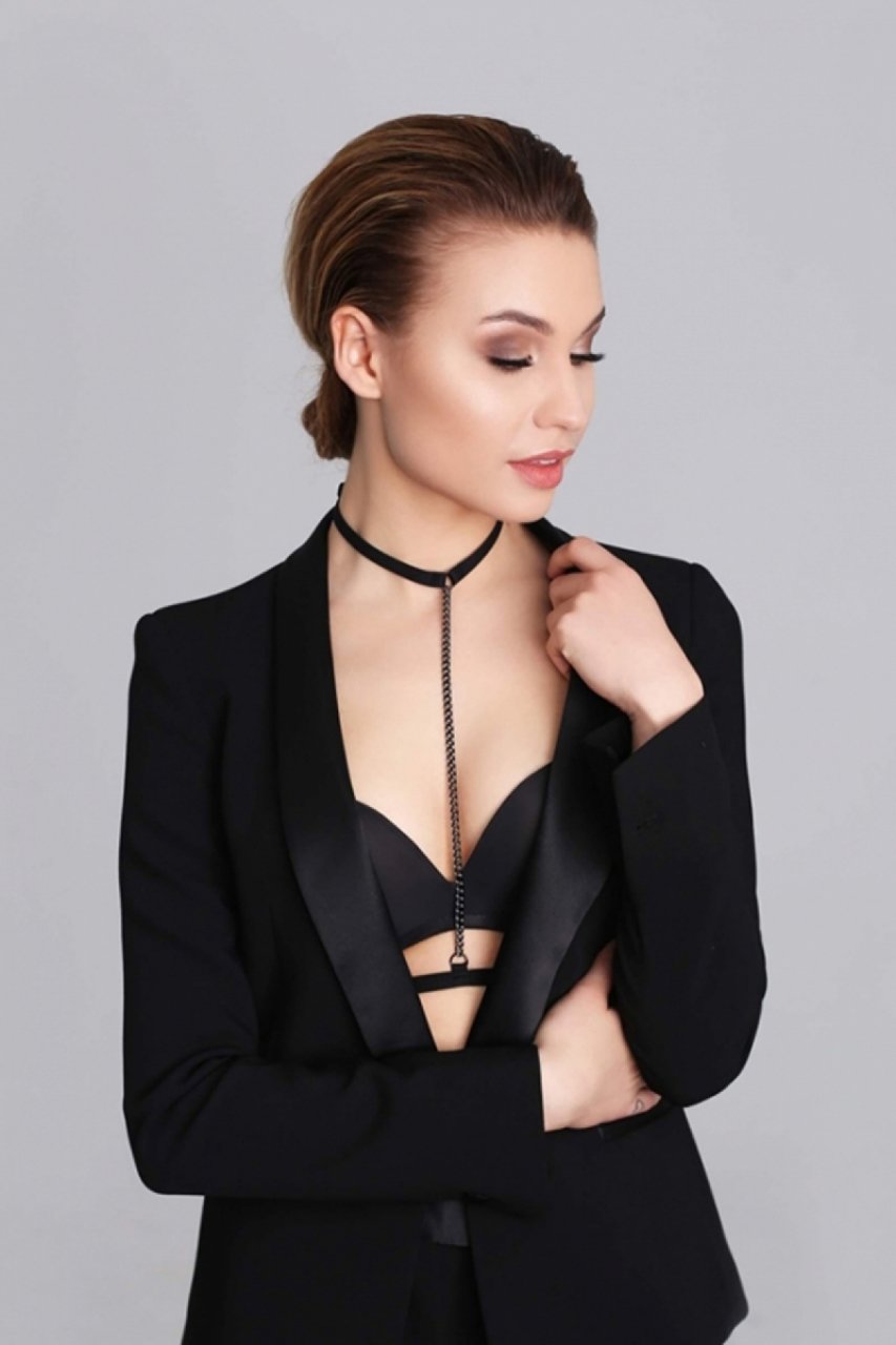 Boyun Bel Arası Zincirli Seksi Choker ABM8313