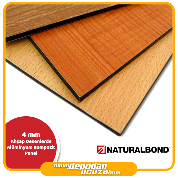 4 Mm Ahsap Desenlerde Alu Kompozit Panel Naturalbond Asas