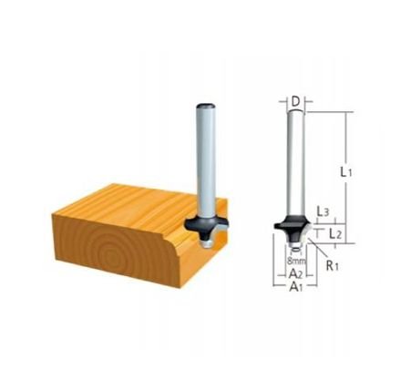 Makita D-09525 Rulmanlı Kordon Bıçağı (Dış Bükey) Freze Ucu