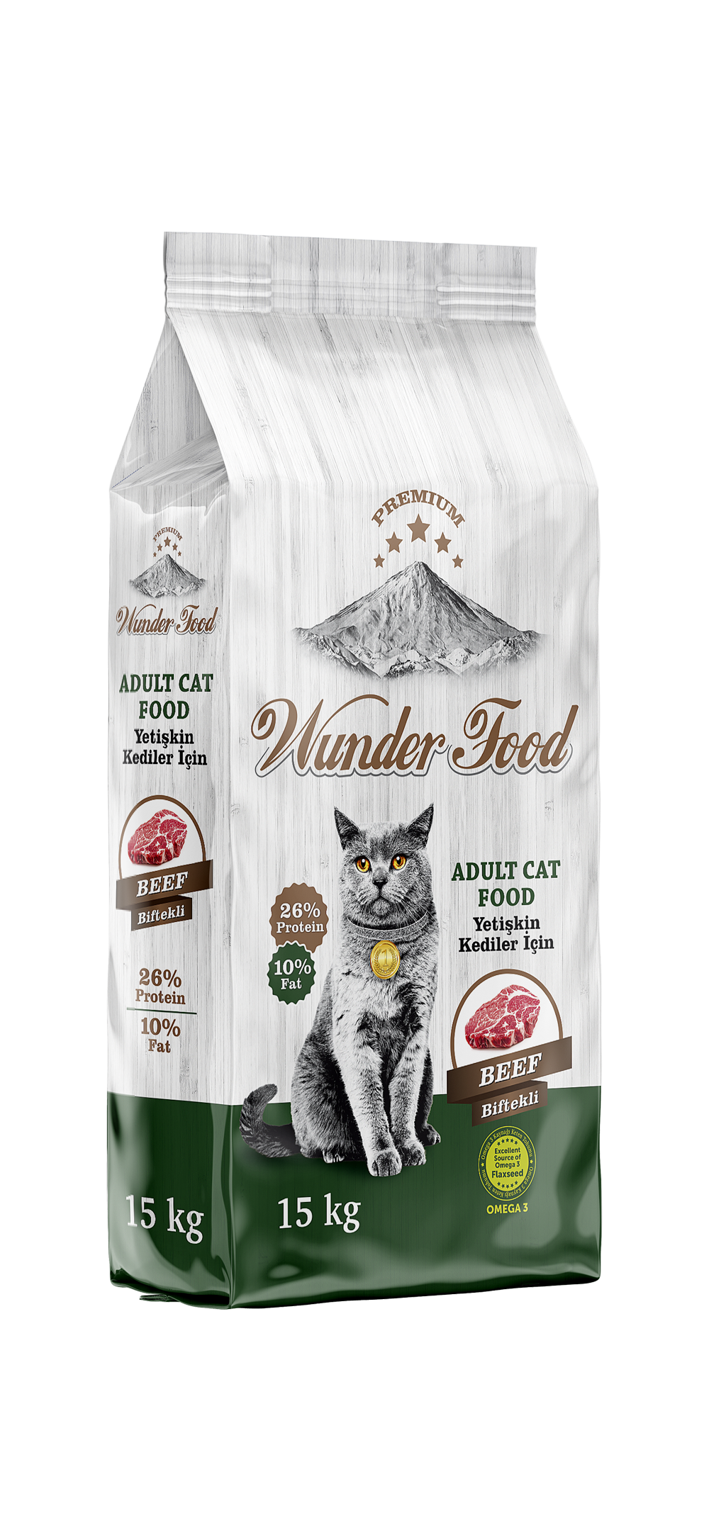 02180 WUNDER FOOD KEDİ MAMASI 15KG Kuru Mamalar WUNDER FOOD Evcil