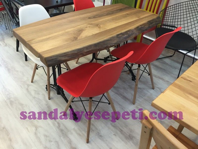 Ağaç Masa Takımı 004 Sandalye Sepeti Kütük Masalar
