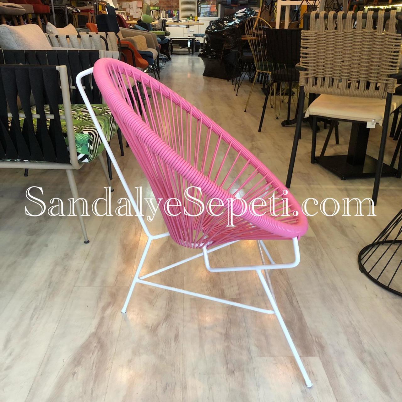 Moon Acapulco Sandalye pembe beyaz Sandalye Sepeti