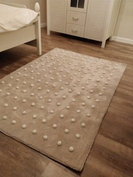 Eko Hali Heryerehali Eko Hali Tiffany Daisy Tdvizon Beyaz Ponpon 120x180 Cm Hali