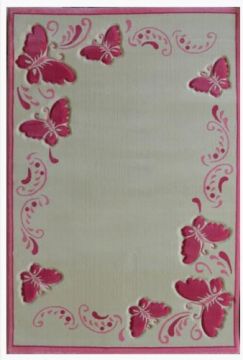 Eko Hali Heryerehali Tarz Antialerjik Cocuk Halisi 508pembe Kelebek 120x180 Cm