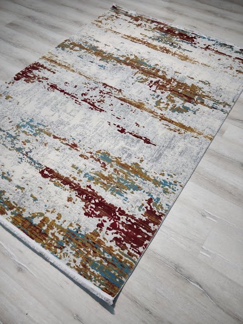 Turkmen Hali Heryerehali Turkmenhali Trend 15463a Kirmizi Mavi Modern Desenli Hali 150x230 Cm