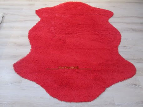 Yamalihome Heryerehali Yamali Home Tavsan Tuyu Kirmizi Post Hali 80x140 Cm