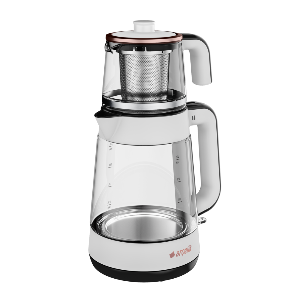 Arçelik CM 6964 Resital Beyaz 1900 W Cam Demlikli Çay Makinesi_1