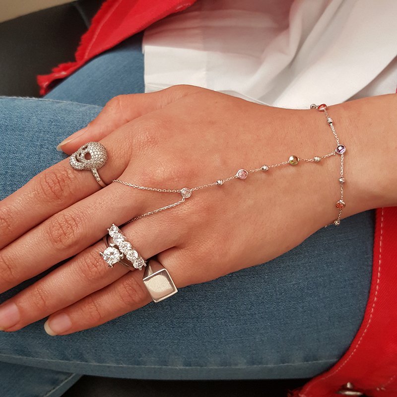 Beelo Silver 925k Gumus Elmas Kesim Sahmeran Bileklik Beelo Silver 925k Gumus Elmas Kesim Sahmeran Bileklik