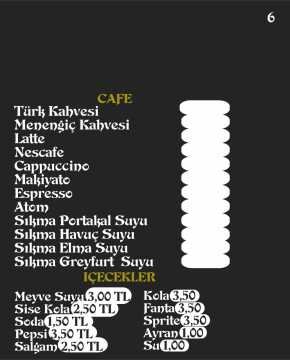 Coffeeshop Company Icecek Menusu