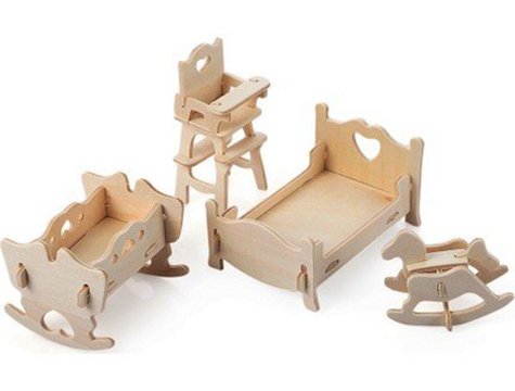Ahsap 3d Puzzle Cocuk Odasi Maketi Egitici Oyuncak