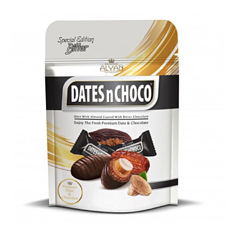 Bitter Çikolata Kaplı Bademli Hurma (90 gr) Dates N Choco