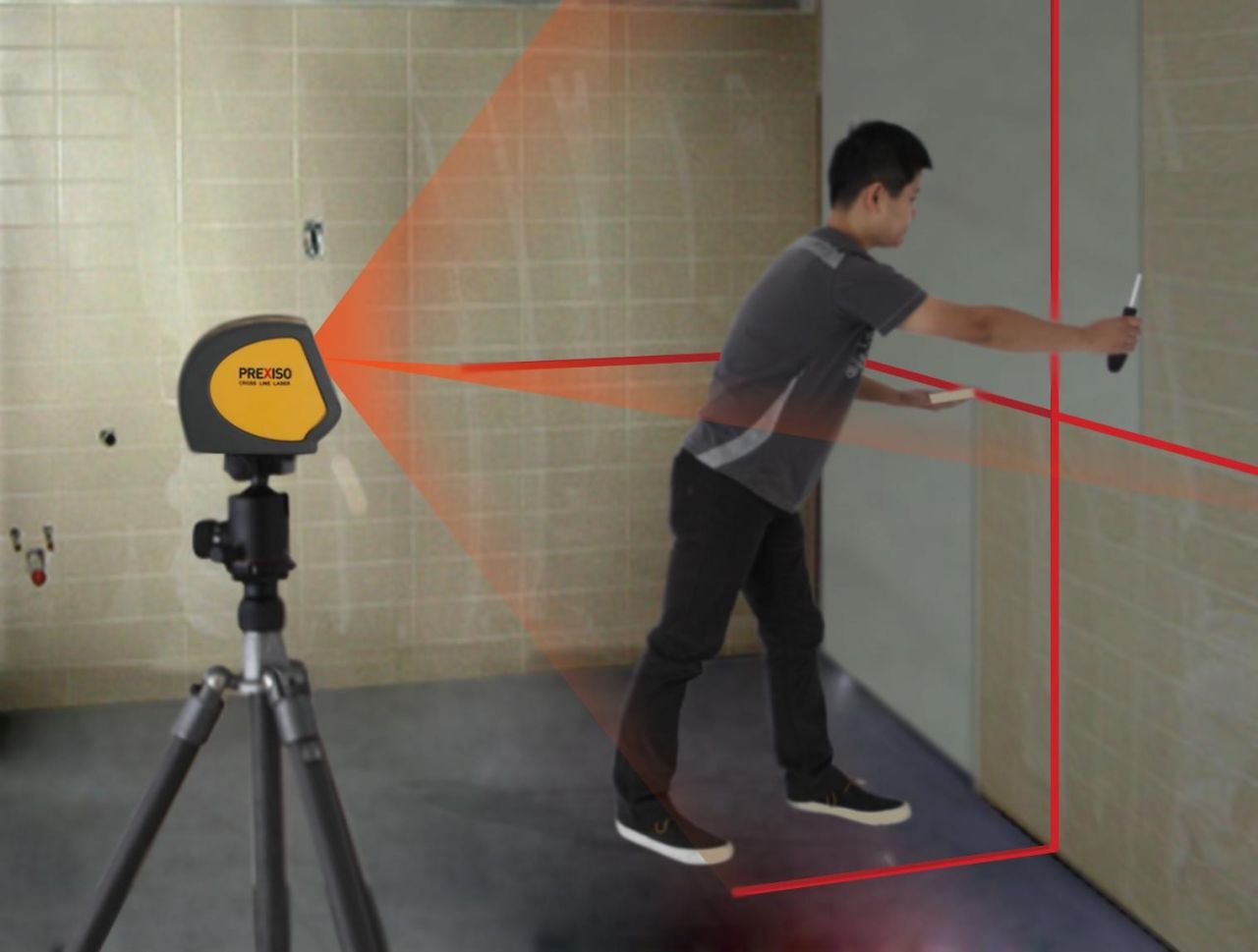 Прибор для измерения ровности стен лазерный